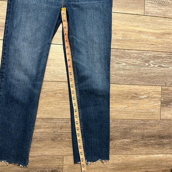 RE/DONE 90S HIGH RISE ANKLE CROP JEANS BLUE SIZE 27 DISTRESSED ANKLE - Picture 5 of 14